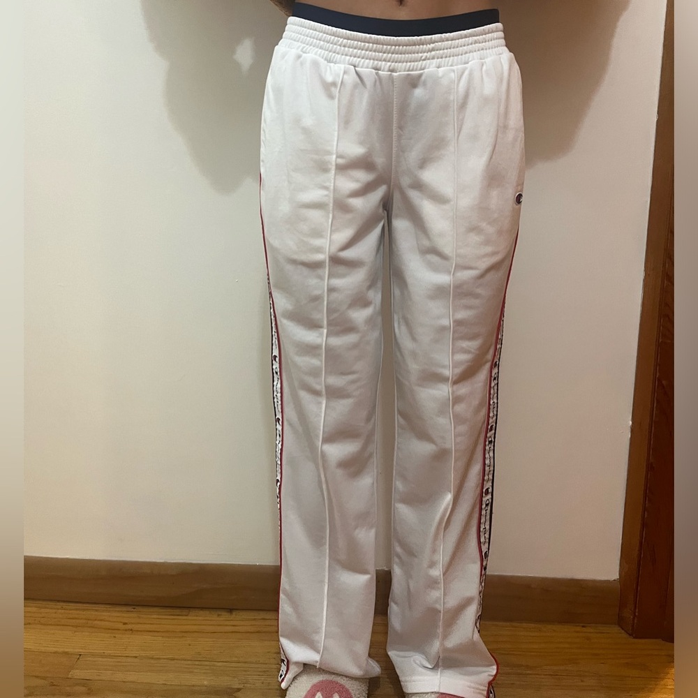 White Champion Small Track Pants